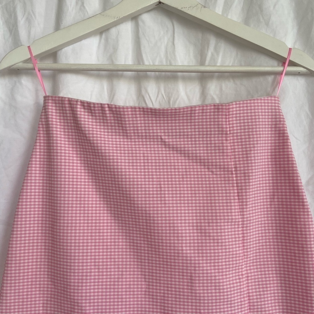 TOPSHOP pink mini single layered plaid skirt Size 4 NEW - Picture 7 of 12
